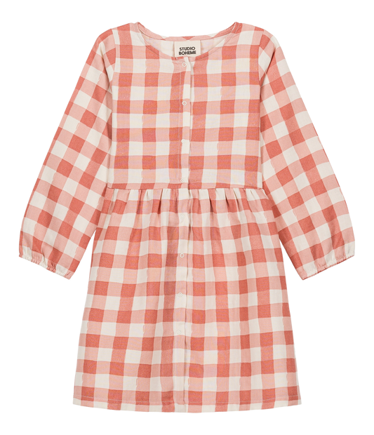 Gaia Roze Gingham Jurk
