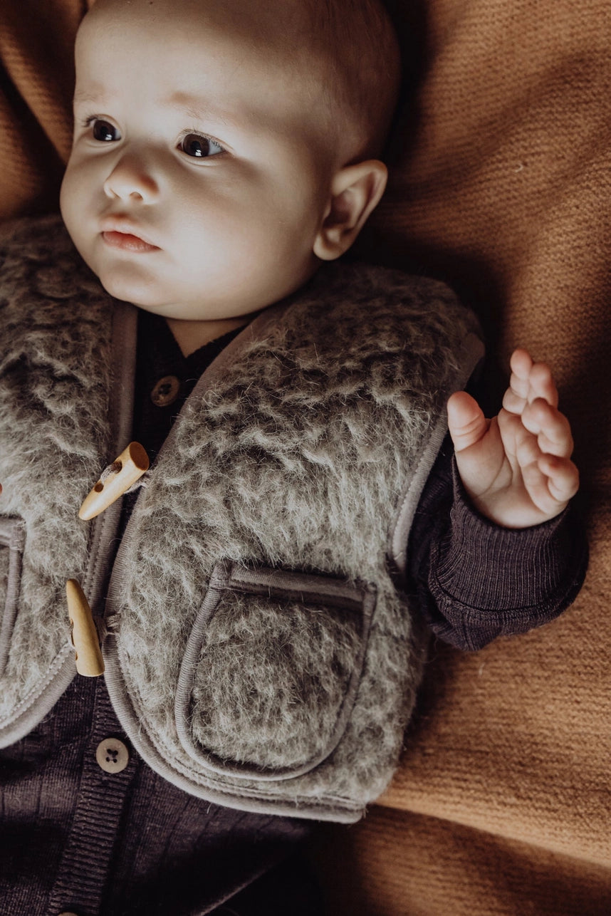 Finch & Fable Wool Sherpa Vest - Sand