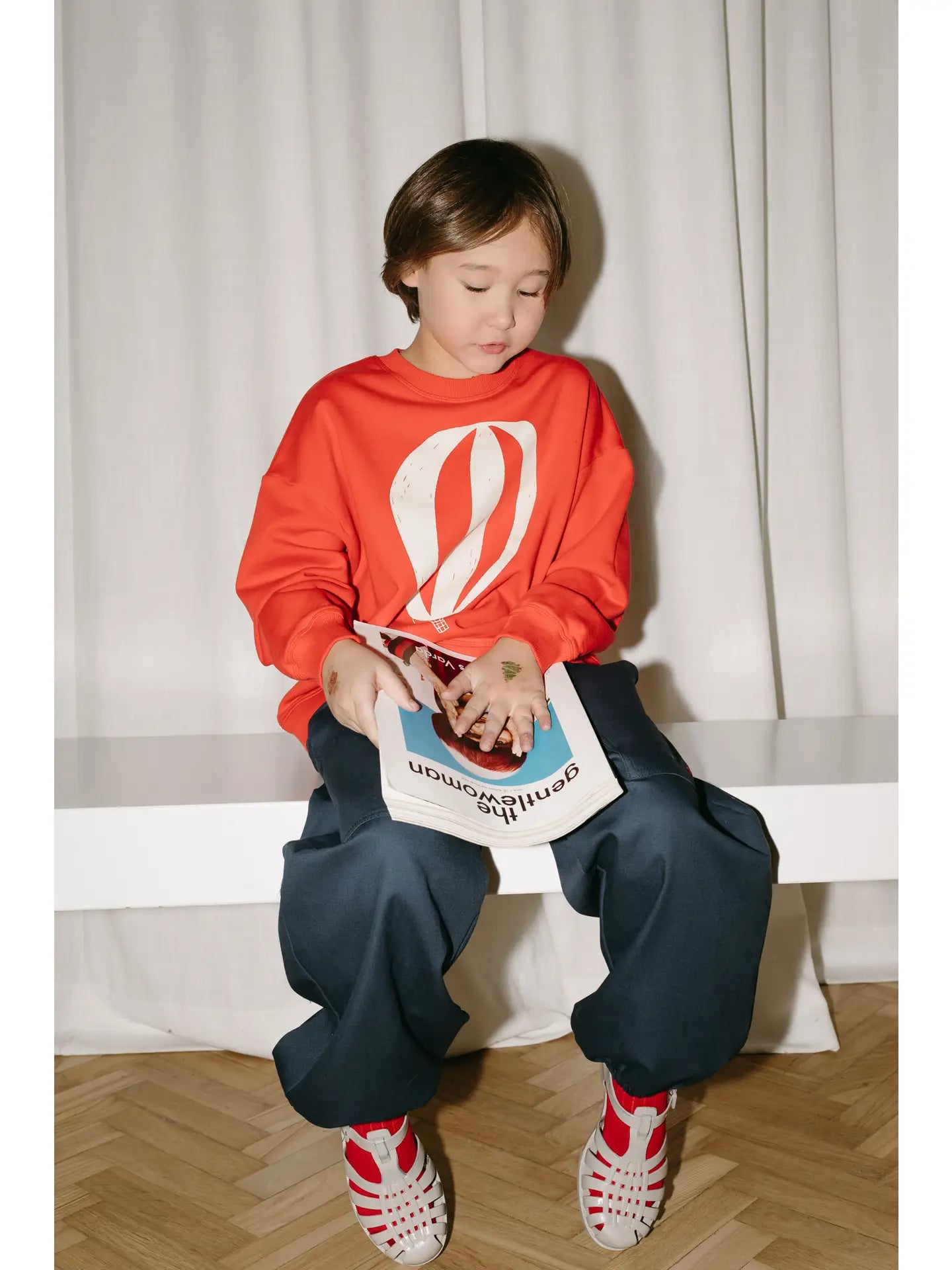 OXOX CLUB Organic Cotton Balloon Sweatshirt Red