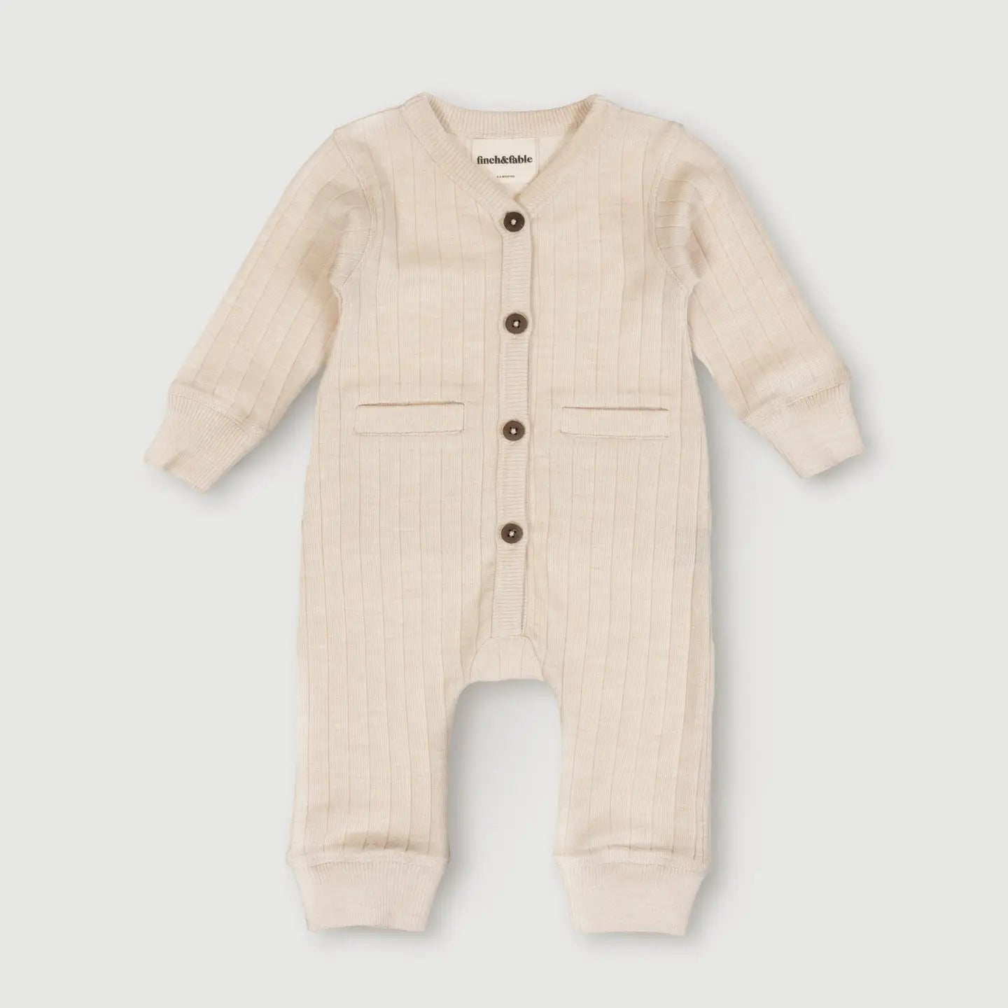 Finch & Fable Wool Rib Playsuit - Oat
