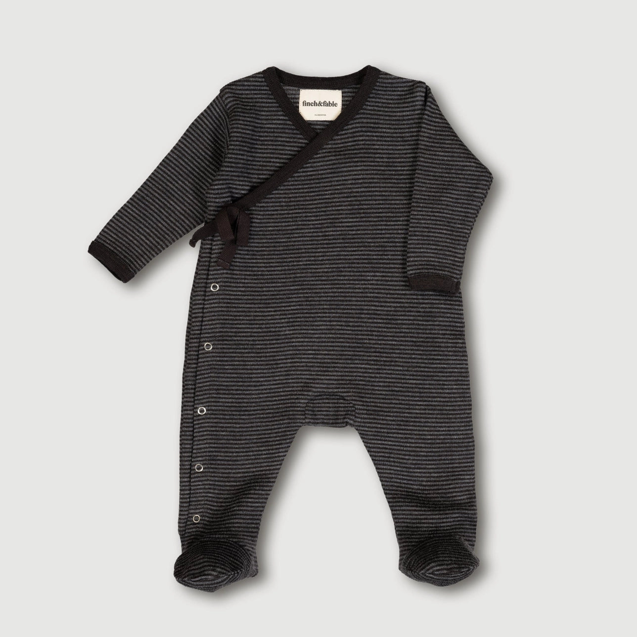 Finch & Fable Wool Rib Footie - Storm Stripe