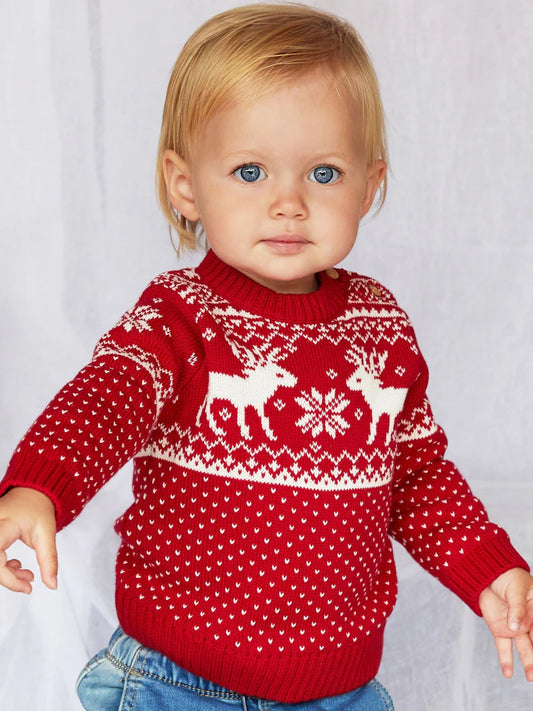 Baby Christmas Reindeer Fairisle Jumper